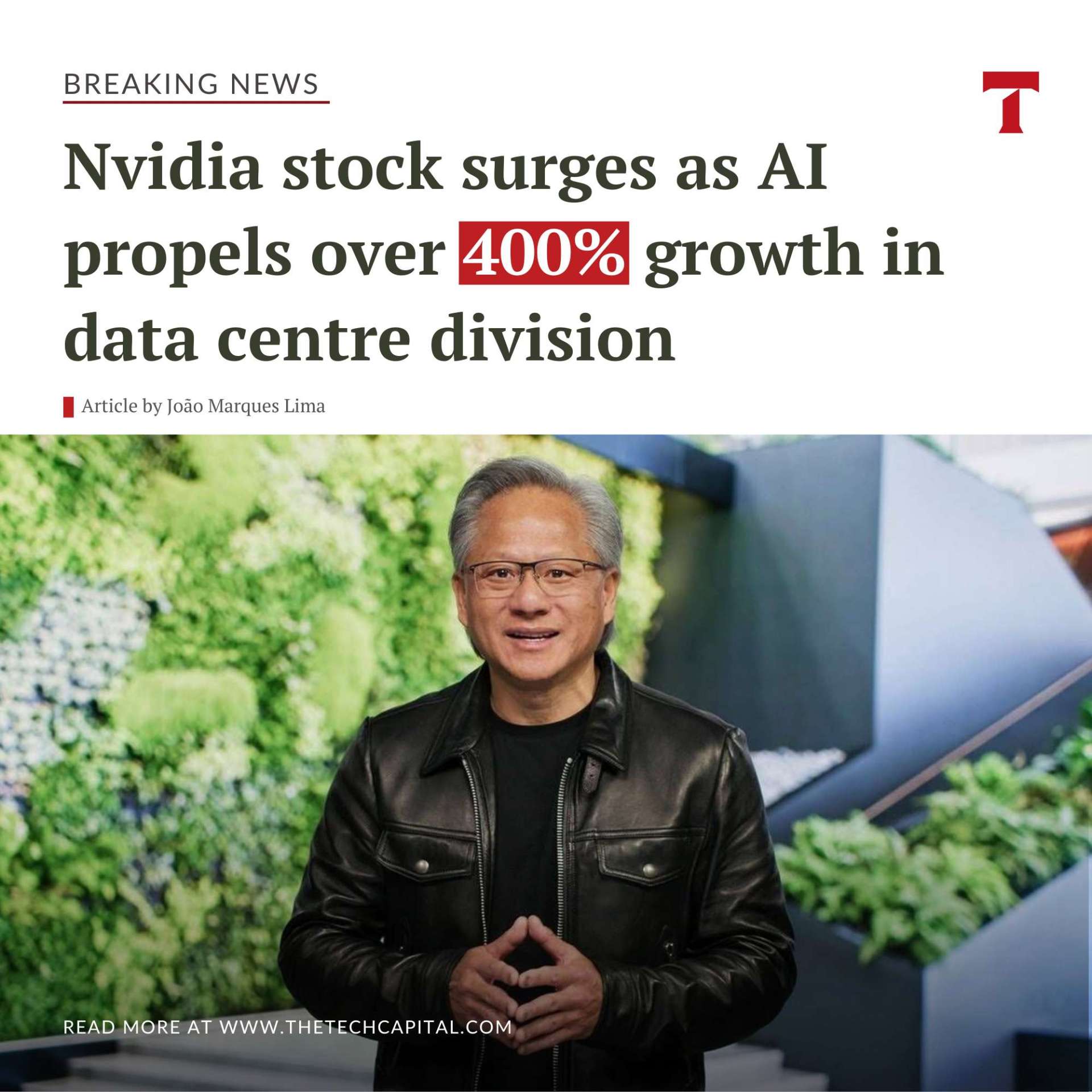 Nvidia Stock Surges As Ai Propels Over Growth In Data Centre