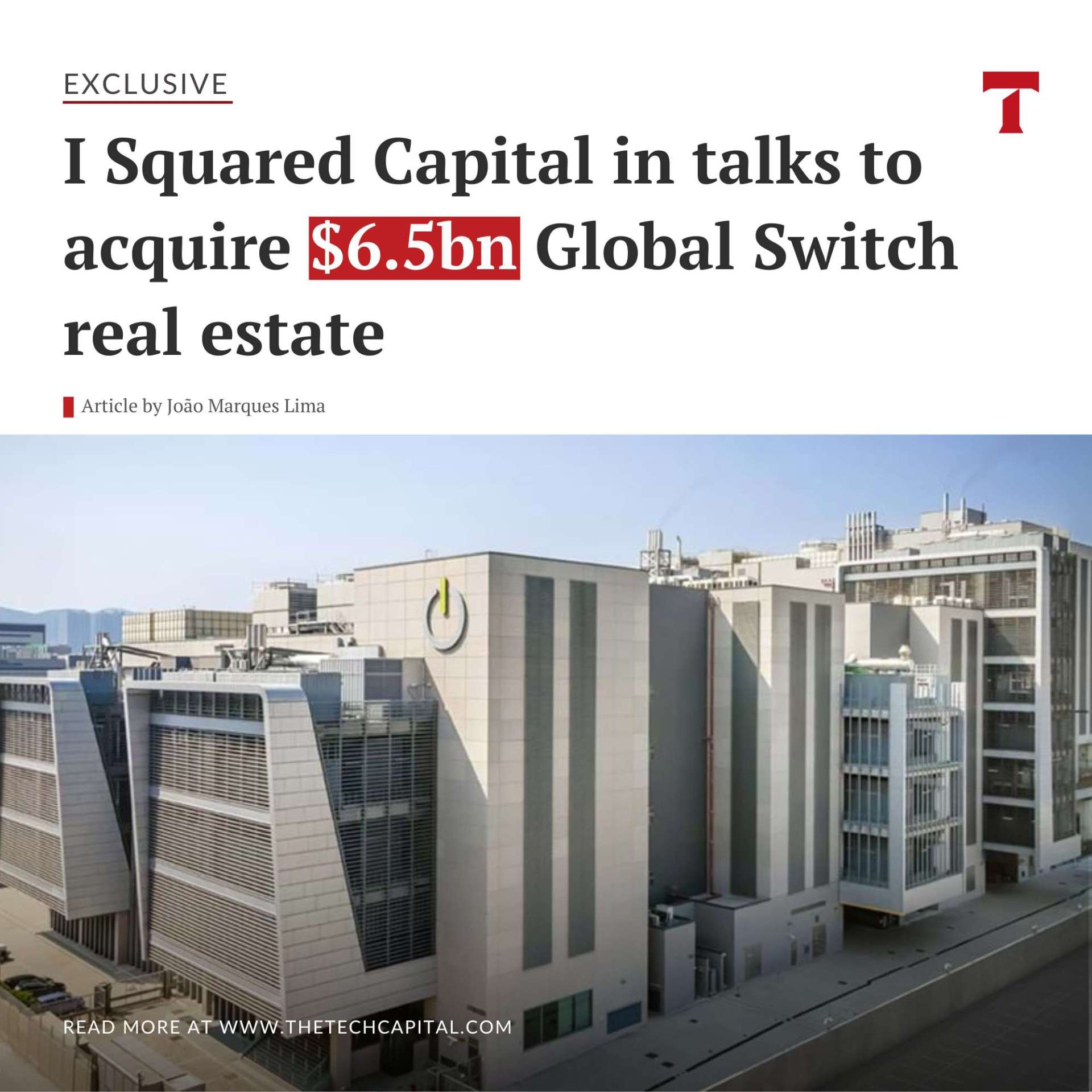 Exclusive I Squared Capital in talks to acquire 6.5bn Global Switch