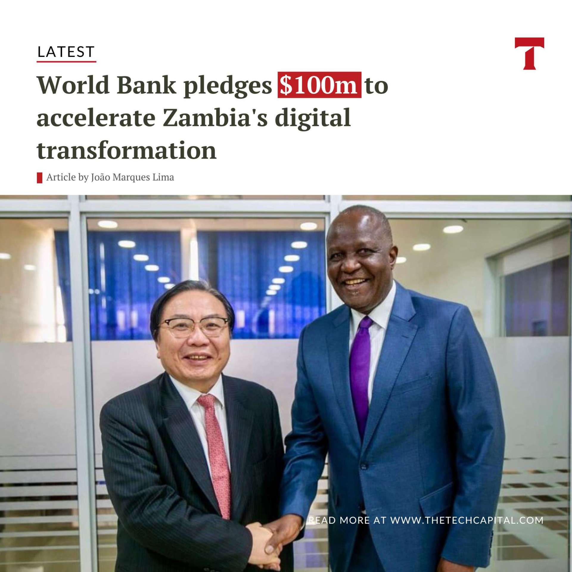 World Bank pledges $100m to accelerate Zambia's digital transformation ...