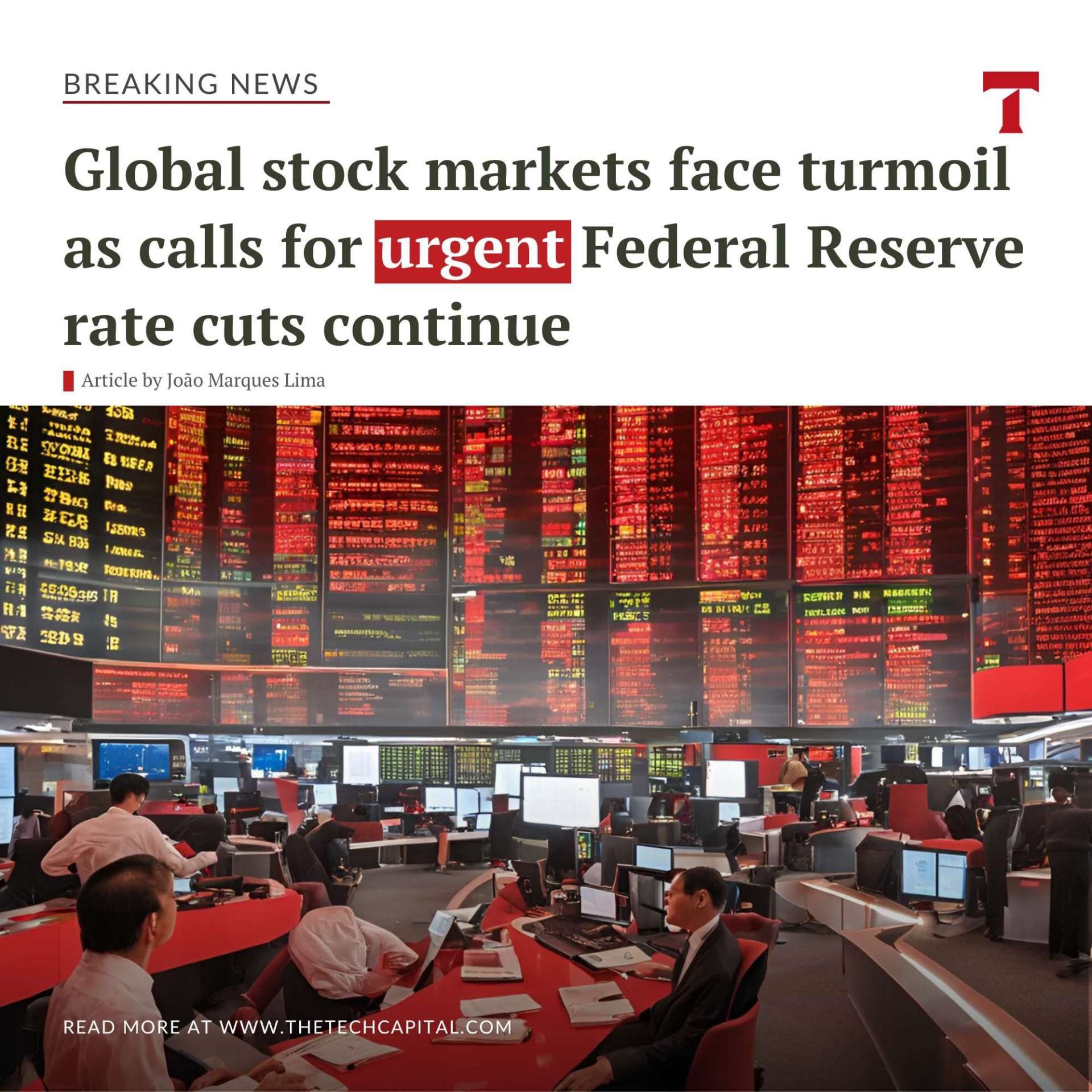 Global stock markets face turmoil as calls for urgent Federal Reserve ...