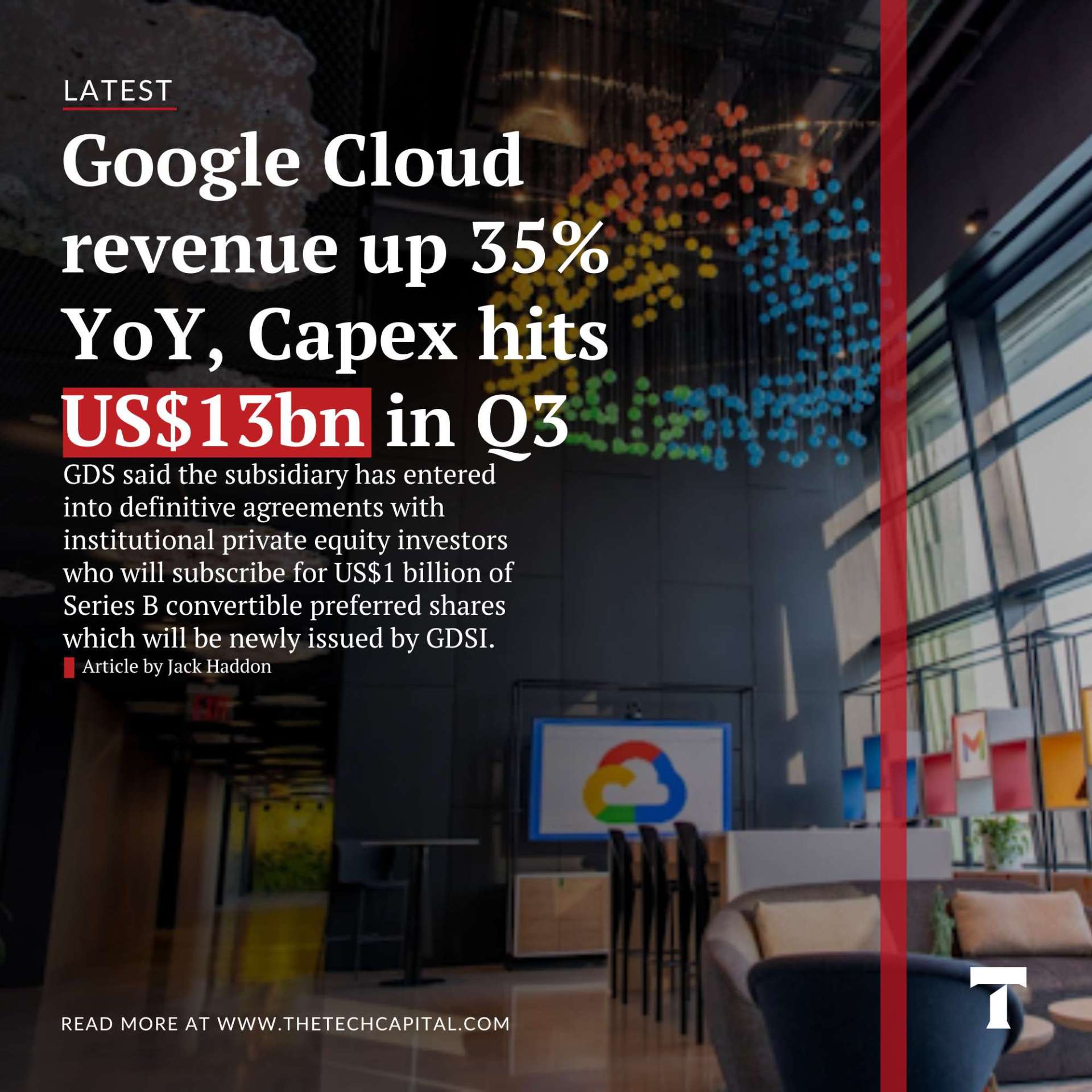Google Cloud revenue up 35% YoY, CAPEX hits $13bn in Q3 - The Tech Capital