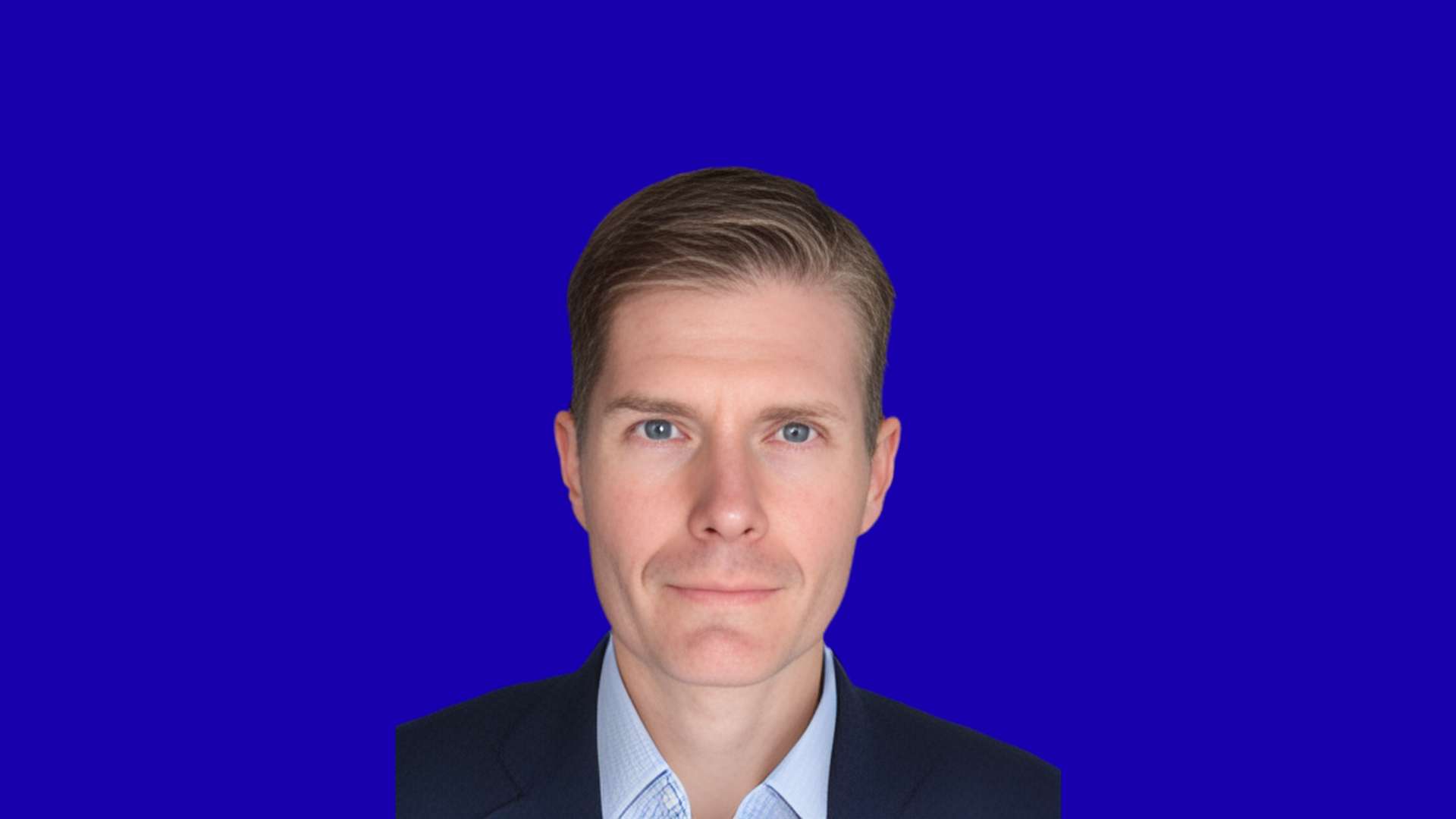 Barry A Hytinen in blue background