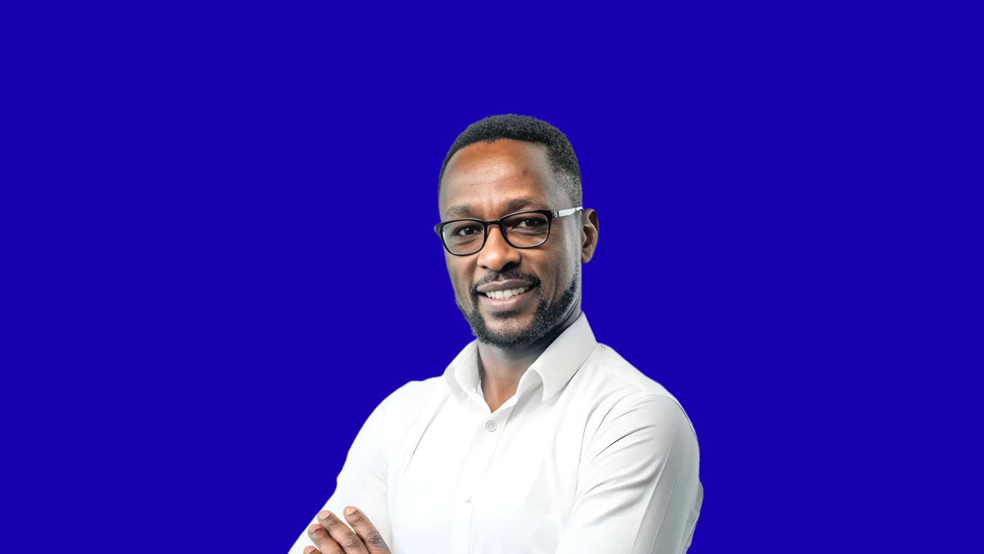 Lameck Muriithi Nyaga in blue background
