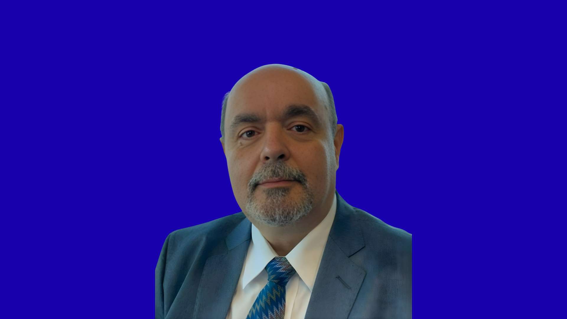Marco Giradi in blue background