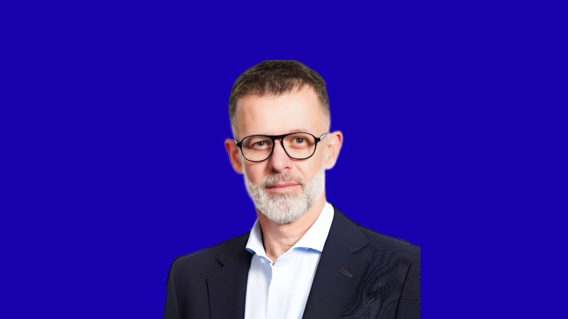 Michael Bradburn in blue background