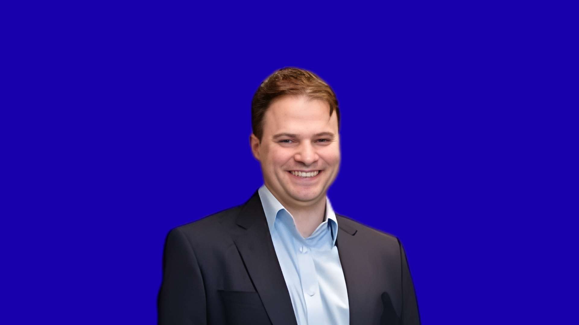 Michele Tagliatti in blue background