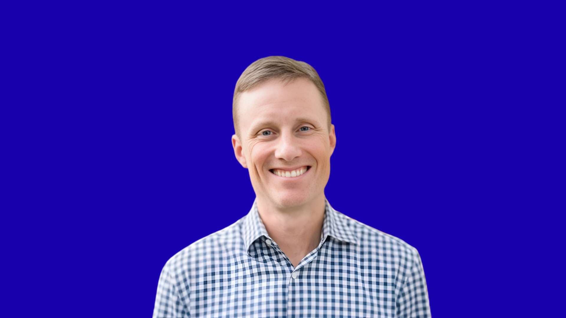 Owen Morris in blue background