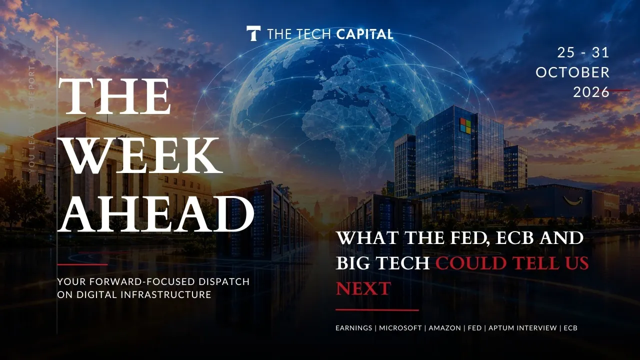 The Week Ahead: Interest rates meet AI investment Global Head of TMT Infrastructure, The Tech Capital 5 Mins 26 October 2026 | 12:19 am CET The Federal Reserve is scheduled to announce its monetary policy decision on Wednesday. Markets will assess the decision alongside the accompanying communication for clues about inflation, economic resilience and the likely direction of interest rates.